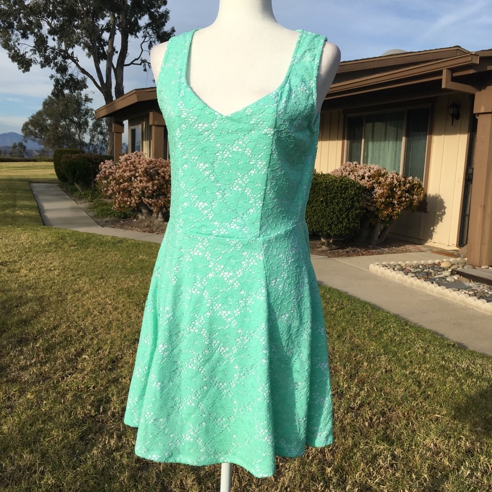 Mint heart back dress